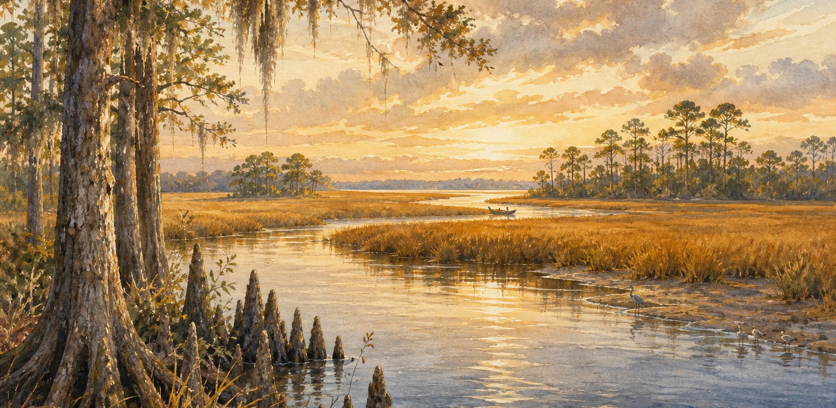 Suwannee River delta and Dixie County salt marsh