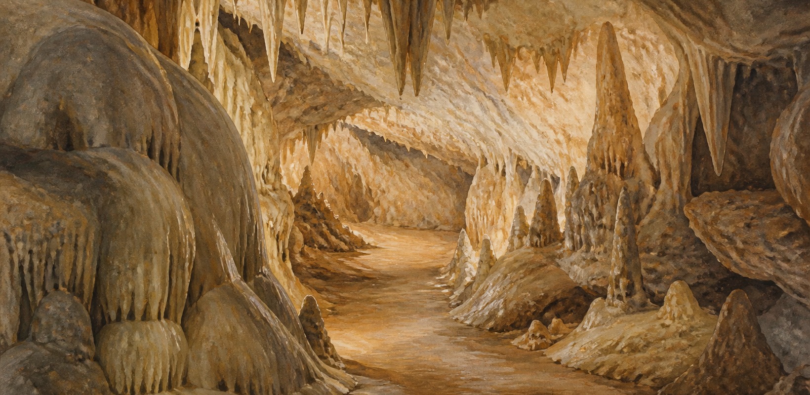 Limestone formations inside Florida Caverns